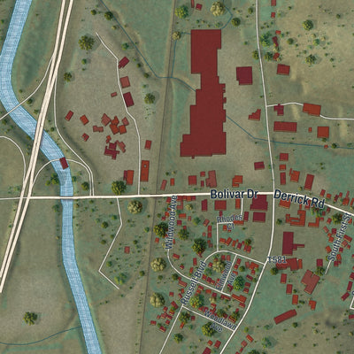 Close-up of the map of Foster Brook, Pennsylvania print showing street and building detail
