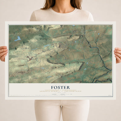 Map of Foster, Luzerne County, Pennsylvania, 18 x 24 inch unframed archival matte print