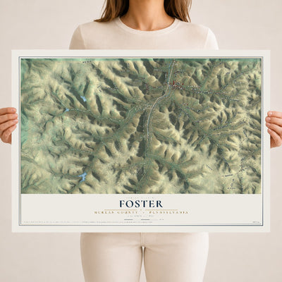 Map of Foster, McKean County, Pennsylvania, 18 x 24 inch unframed archival matte print