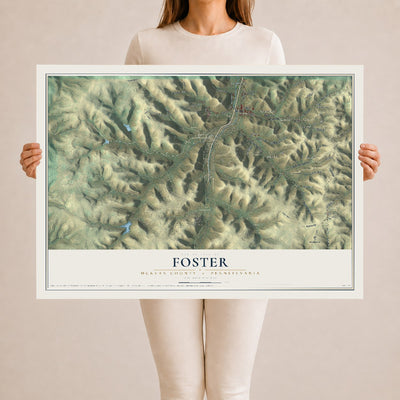Map of Foster, McKean County, Pennsylvania, 24 x 36 inch unframed archival matte print