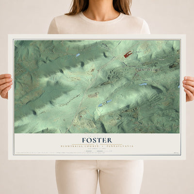 Map of Foster, Schuylkill County, Pennsylvania, 18 x 24 inch unframed archival matte print