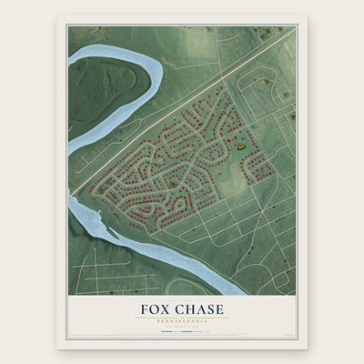 Fox Chase, Pennsylvania map print, the full design
