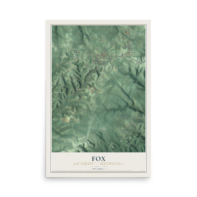 Map of Fox, Elk County, Pennsylvania, 12 x 18 inch unframed archival matte print