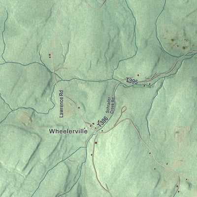 Second close-up of the map of Fox, Sullivan County, Pennsylvania print showing more streets and buildings