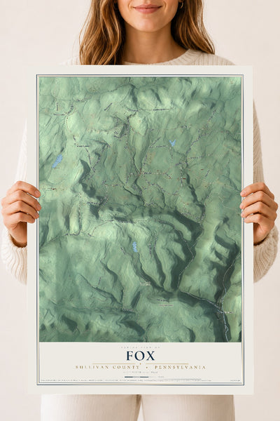 Map of Fox, Sullivan County, Pennsylvania, 18 x 24 inch unframed archival matte print