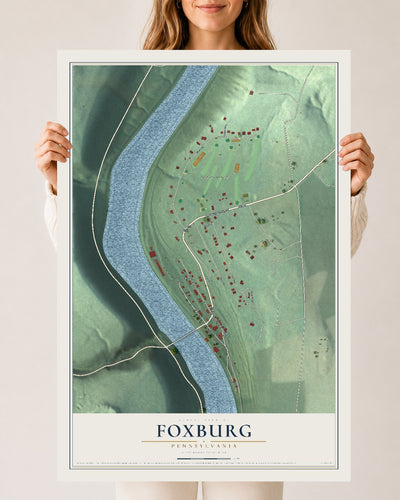 Map of Foxburg, Pennsylvania, 24 x 36 inch unframed archival matte print