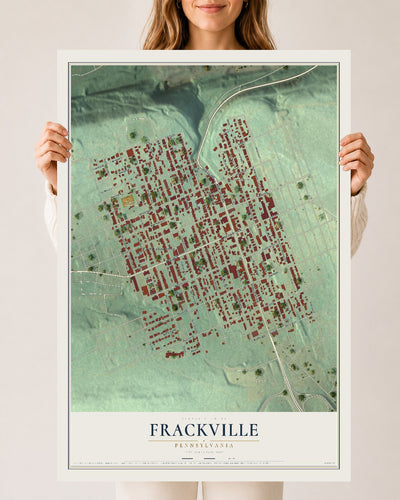 Map of Frackville, Pennsylvania, 24 x 36 inch unframed archival matte print