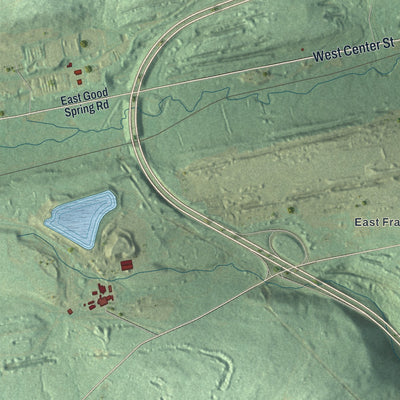 Second close-up of the map of Frailey, Pennsylvania print showing more streets and buildings