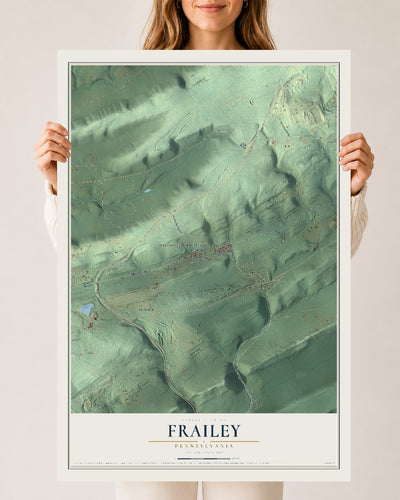 Map of Frailey, Pennsylvania, 24 x 36 inch unframed archival matte print