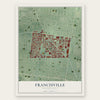 Francisville, Pennsylvania map print, the full design