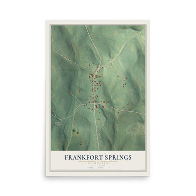 Map of Frankfort Springs, Pennsylvania, 12 x 18 inch unframed archival matte print