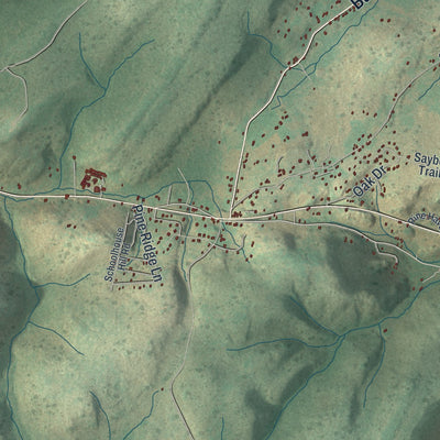 Second close-up of the map of Franklin, Adams County, Pennsylvania print showing more streets and buildings