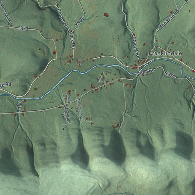 Close-up of the map of Franklin, Bradford County, Pennsylvania print showing street and building detail