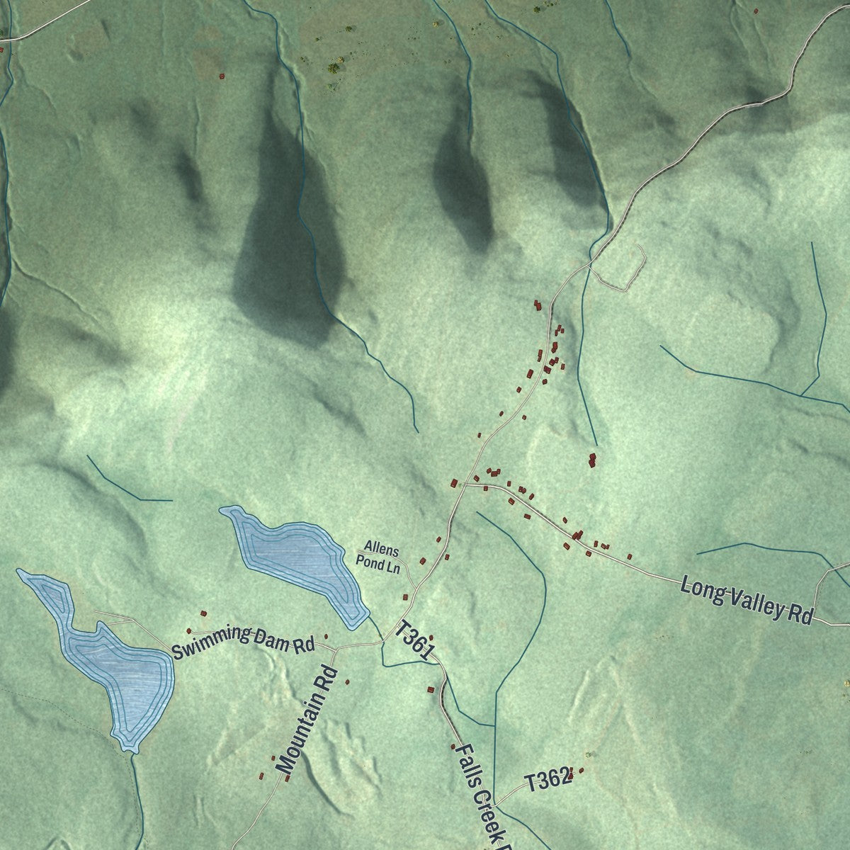 Second close-up of the map of Franklin, Bradford County, Pennsylvania print showing more streets and buildings