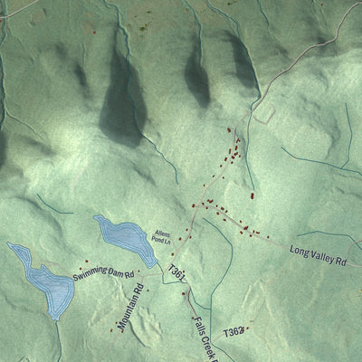 Second close-up of the map of Franklin, Bradford County, Pennsylvania print showing more streets and buildings