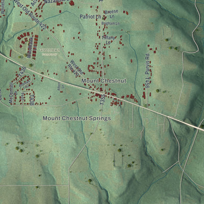 Second close-up of the map of Franklin, Butler County, Pennsylvania print showing more streets and buildings