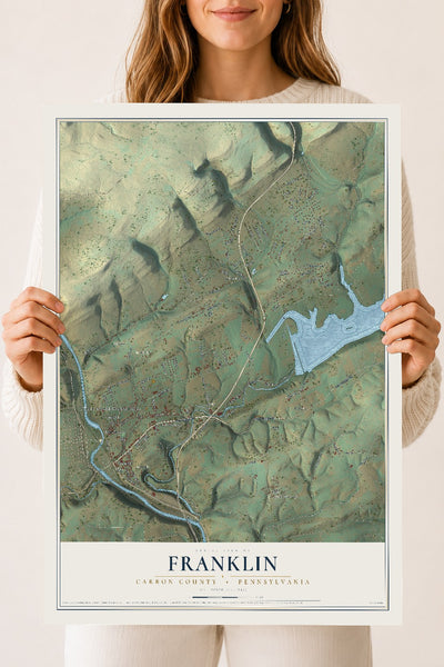 Map of Franklin, Carbon County, Pennsylvania, 18 x 24 inch unframed archival matte print