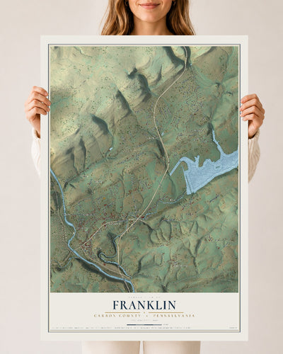 Map of Franklin, Carbon County, Pennsylvania, 24 x 36 inch unframed archival matte print