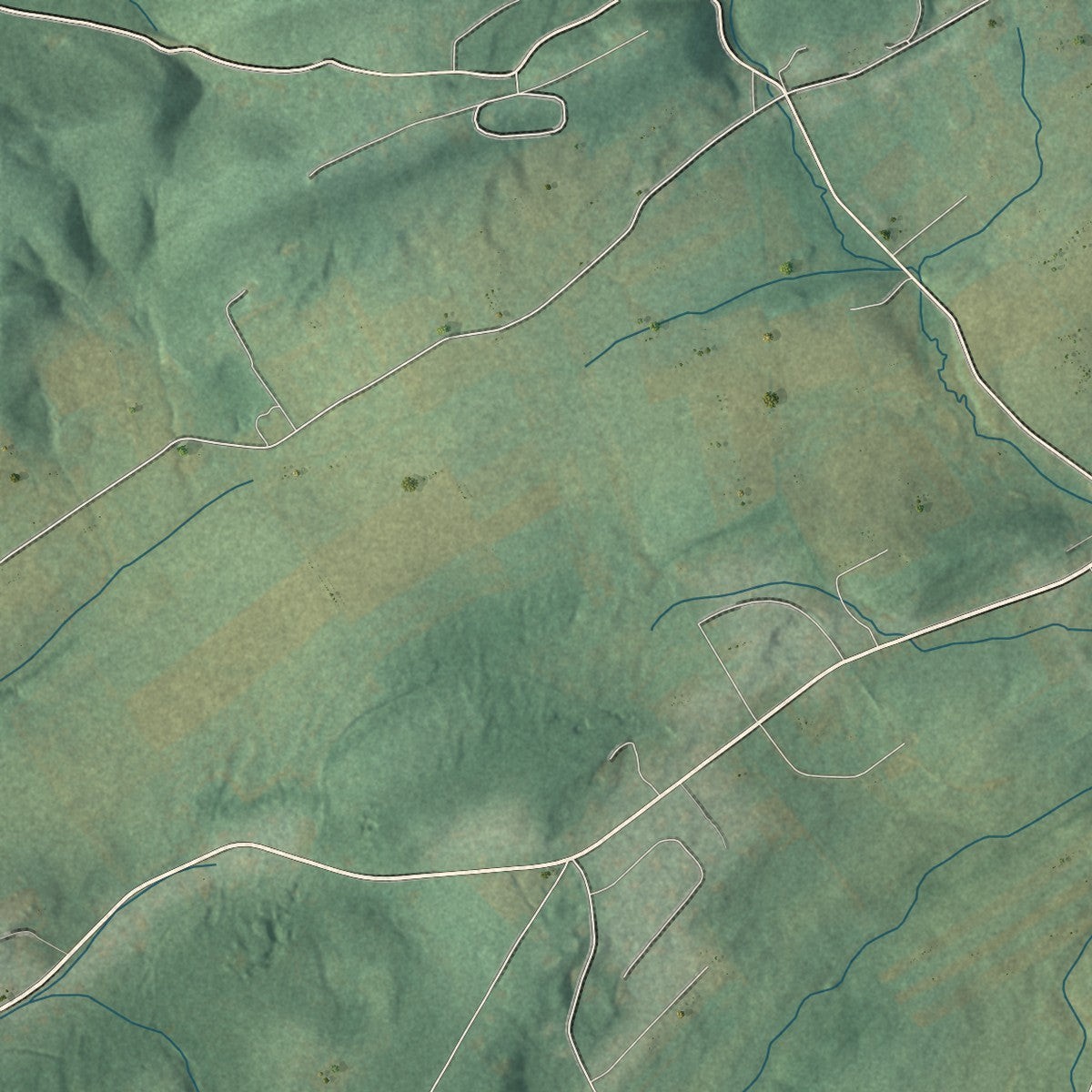 Second close-up of the map of Franklin, Huntingdon County, Pennsylvania print showing more streets and buildings