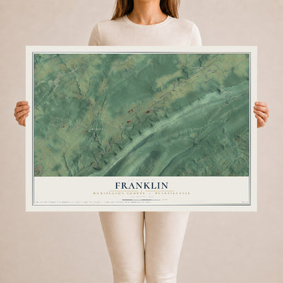 Map of Franklin, Huntingdon County, Pennsylvania, 24 x 36 inch unframed archival matte print