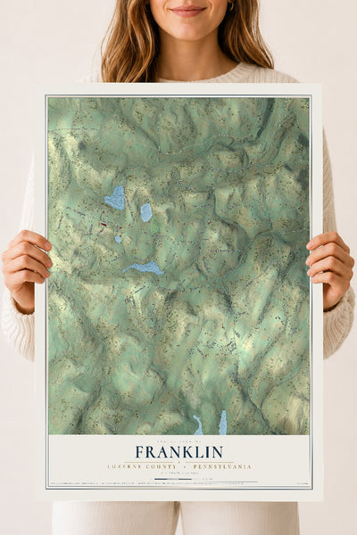 Map of Franklin, Luzerne County, Pennsylvania, 18 x 24 inch unframed archival matte print