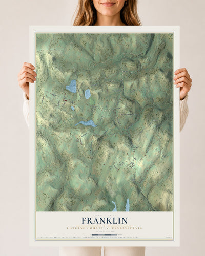 Map of Franklin, Luzerne County, Pennsylvania, 24 x 36 inch unframed archival matte print
