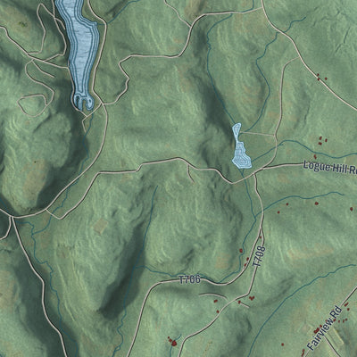 Close-up of the map of Franklin, Lycoming County, Pennsylvania print showing street and building detail