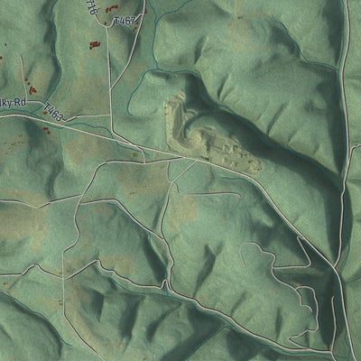 Second close-up of the map of Franklin, Lycoming County, Pennsylvania print showing more streets and buildings