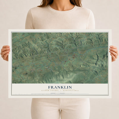 Map of Franklin, Snyder County, Pennsylvania, 12 x 18 inch unframed archival matte print