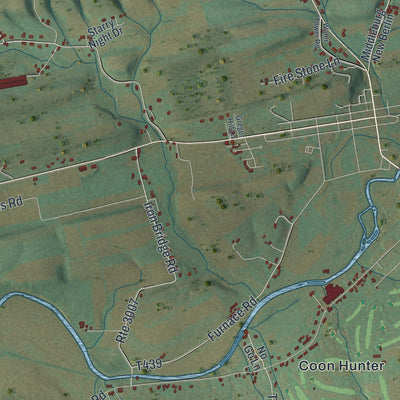 Close-up of the map of Franklin, Snyder County, Pennsylvania print showing street and building detail