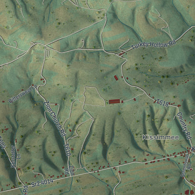 Second close-up of the map of Franklin, Snyder County, Pennsylvania print showing more streets and buildings