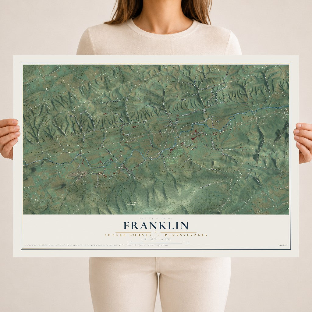 Map of Franklin, Snyder County, Pennsylvania, 18 x 24 inch unframed archival matte print