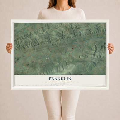 Map of Franklin, Snyder County, Pennsylvania, 24 x 36 inch unframed archival matte print