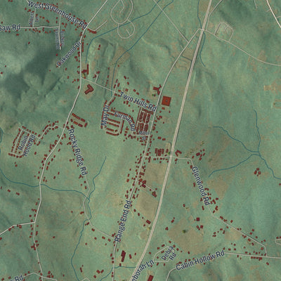 Close-up of the map of Franklin, York County, Pennsylvania print showing street and building detail