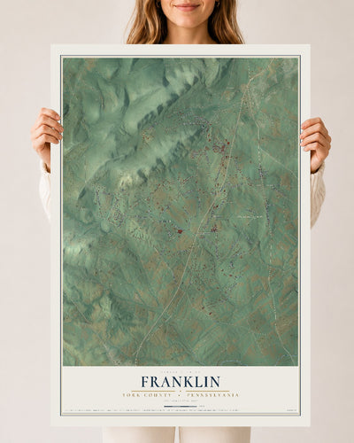 Map of Franklin, York County, Pennsylvania, 24 x 36 inch unframed archival matte print
