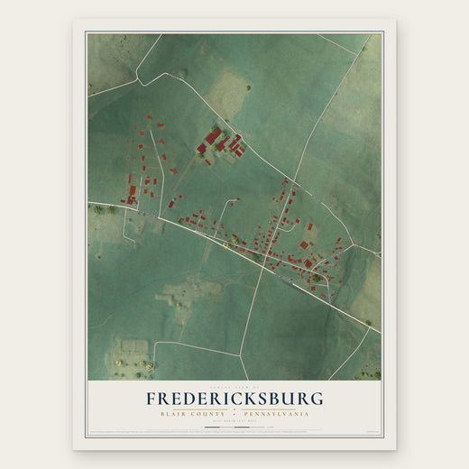 Fredericksburg, Blair County, Pennsylvania map print, the full design