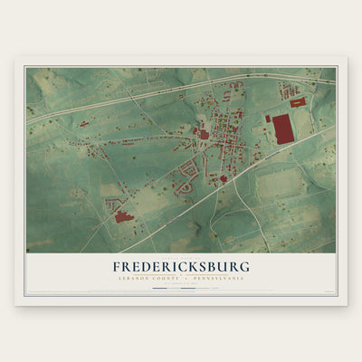 Fredericksburg, Lebanon County, Pennsylvania map print, the full design