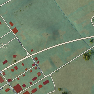 Second close-up of the map of Freeburg, Pennsylvania print showing more streets and buildings
