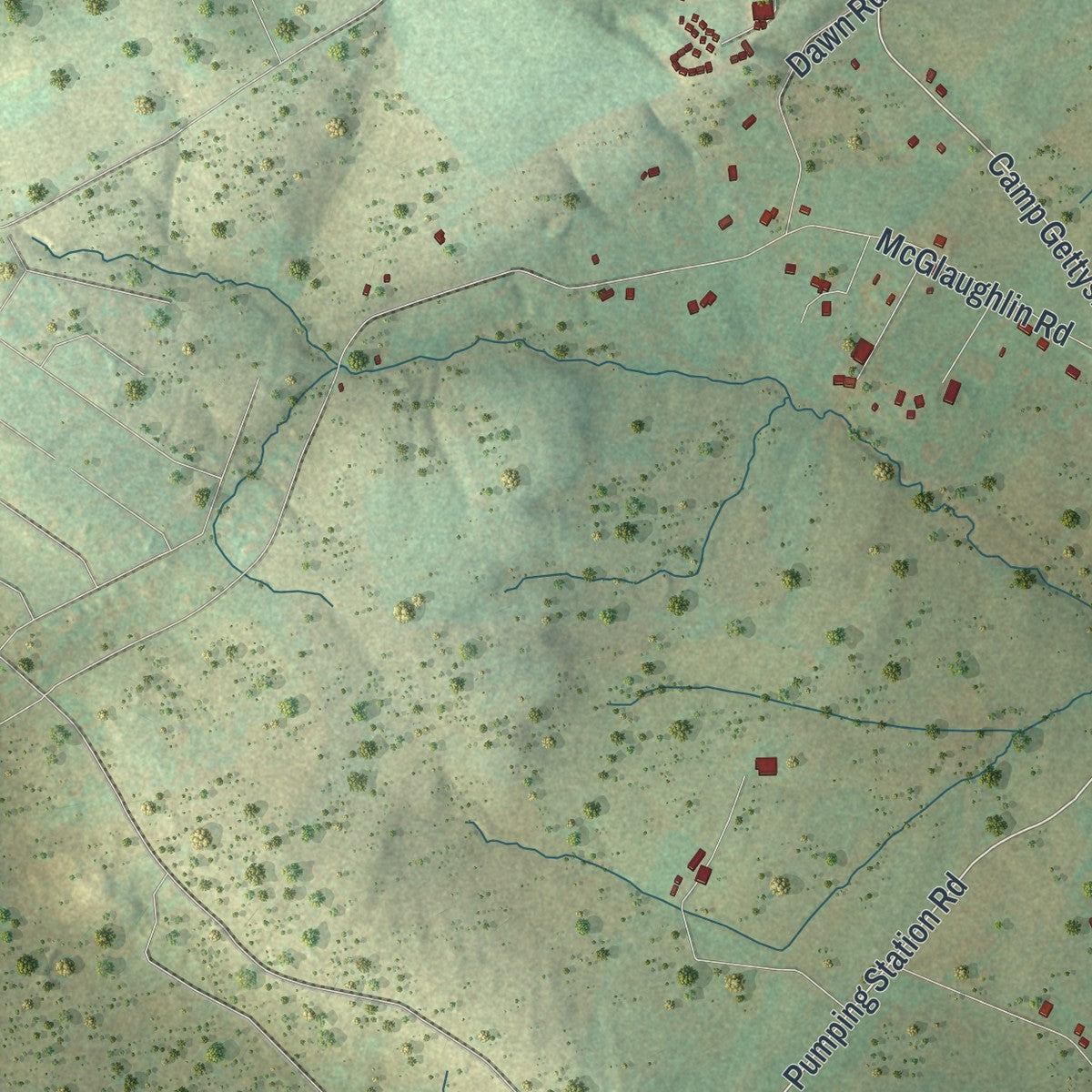 Close-up of the map of Freedom, Adams County, Pennsylvania print showing street and building detail