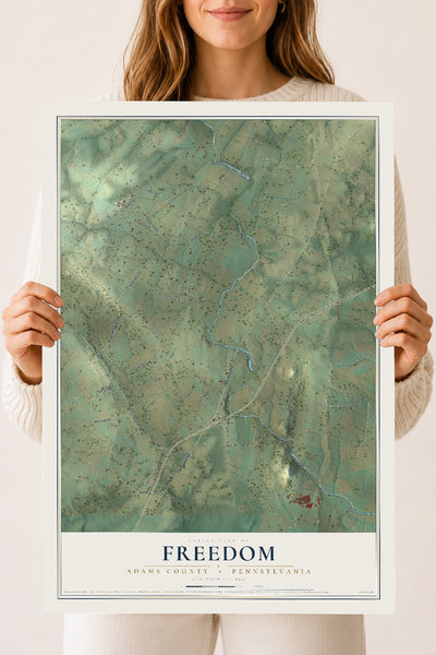 Map of Freedom, Adams County, Pennsylvania, 18 x 24 inch unframed archival matte print