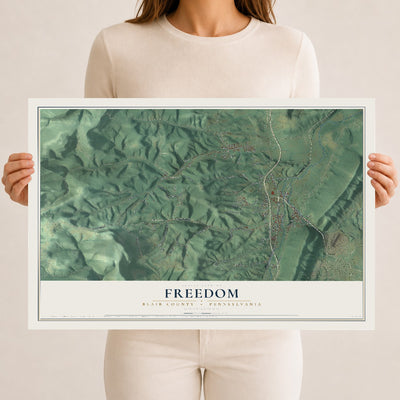 Map of Freedom, Blair County, Pennsylvania, 12 x 18 inch unframed archival matte print
