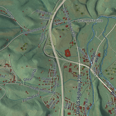 Close-up of the map of Freedom, Blair County, Pennsylvania print showing street and building detail