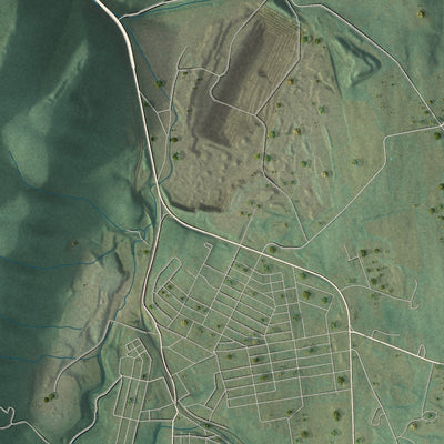 Second close-up of the map of Freedom, Blair County, Pennsylvania print showing more streets and buildings