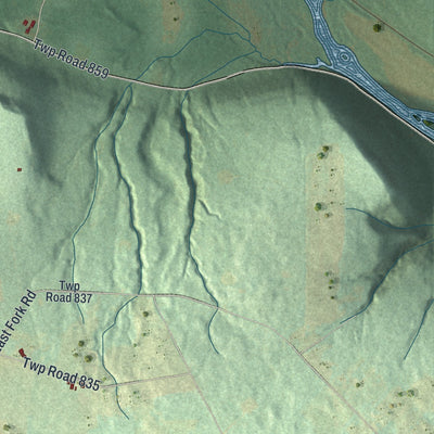 Close-up of the map of French Creek, Pennsylvania print showing street and building detail