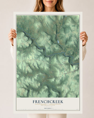 Map of Frenchcreek, Pennsylvania, 24 x 36 inch unframed archival matte print