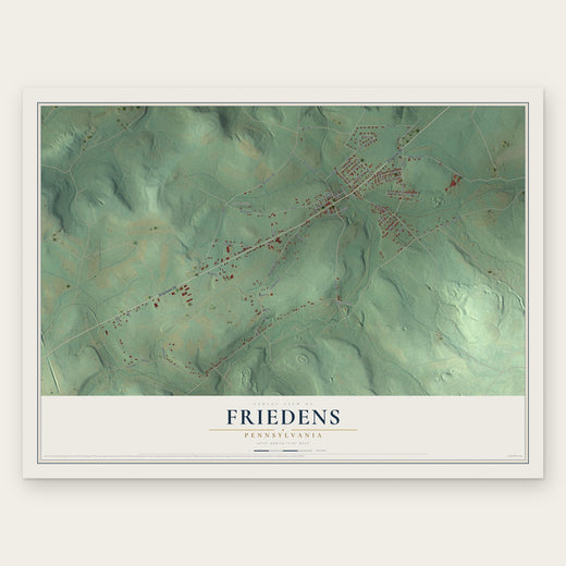Friedens, Pennsylvania map print, the full design