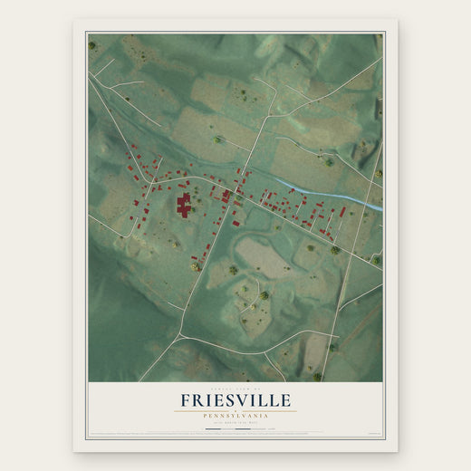 Friesville, Pennsylvania map print, the full design