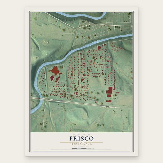 Frisco, Pennsylvania map print, the full design