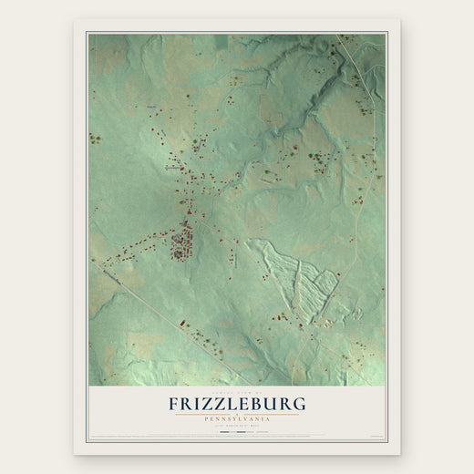 Frizzleburg, Pennsylvania map print, the full design