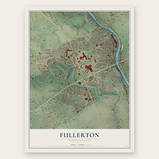 Fullerton, Pennsylvania map print, the full design